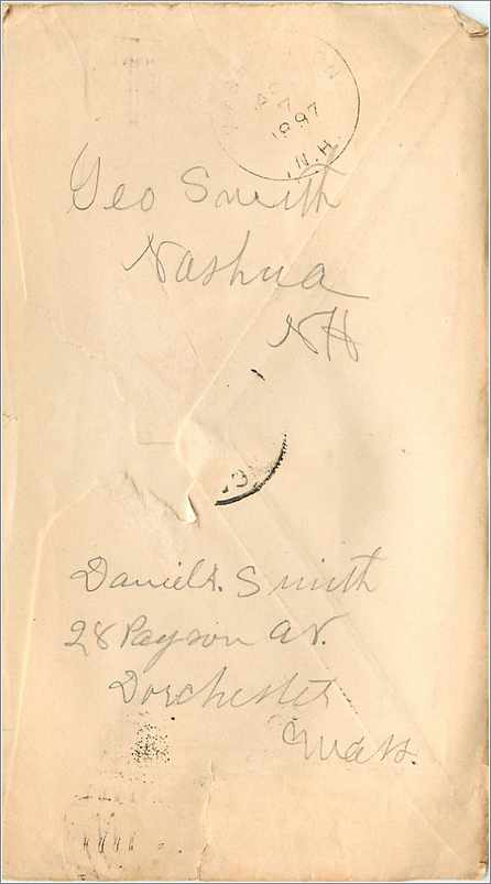 Lettre Cover Etats-Unis 2c Worcester cover 1897 — Verso
