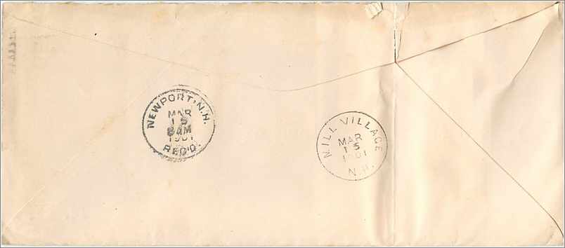 Lettre Cover Etats-Unis 2c Concord cover 1901 — Back