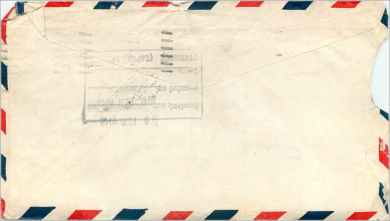 Lettre Cover Etats-Unis Jamestown to South AFrica 1948 — Rückseite