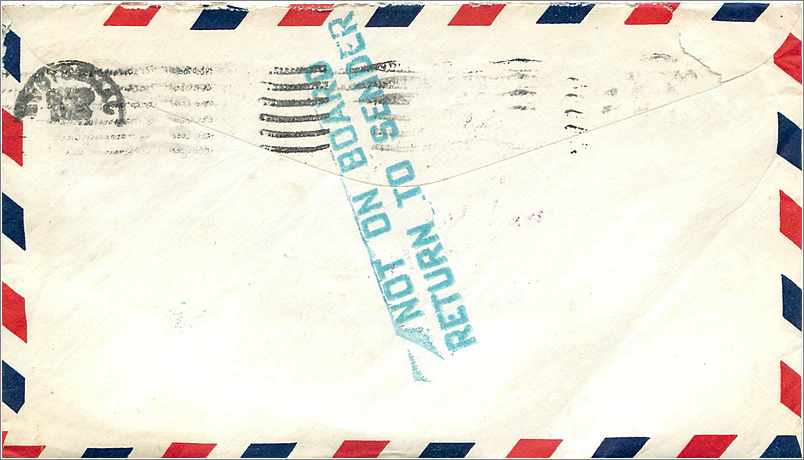 Lettre Cover Etats-Unis Jamestown 2*3c 1957 cover to NY — Verso