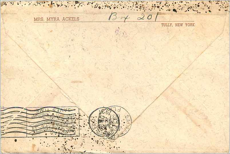 Lettre Cover Etats-Unis 3c Tully cover Unclaimed St Petersburg — Rückseite