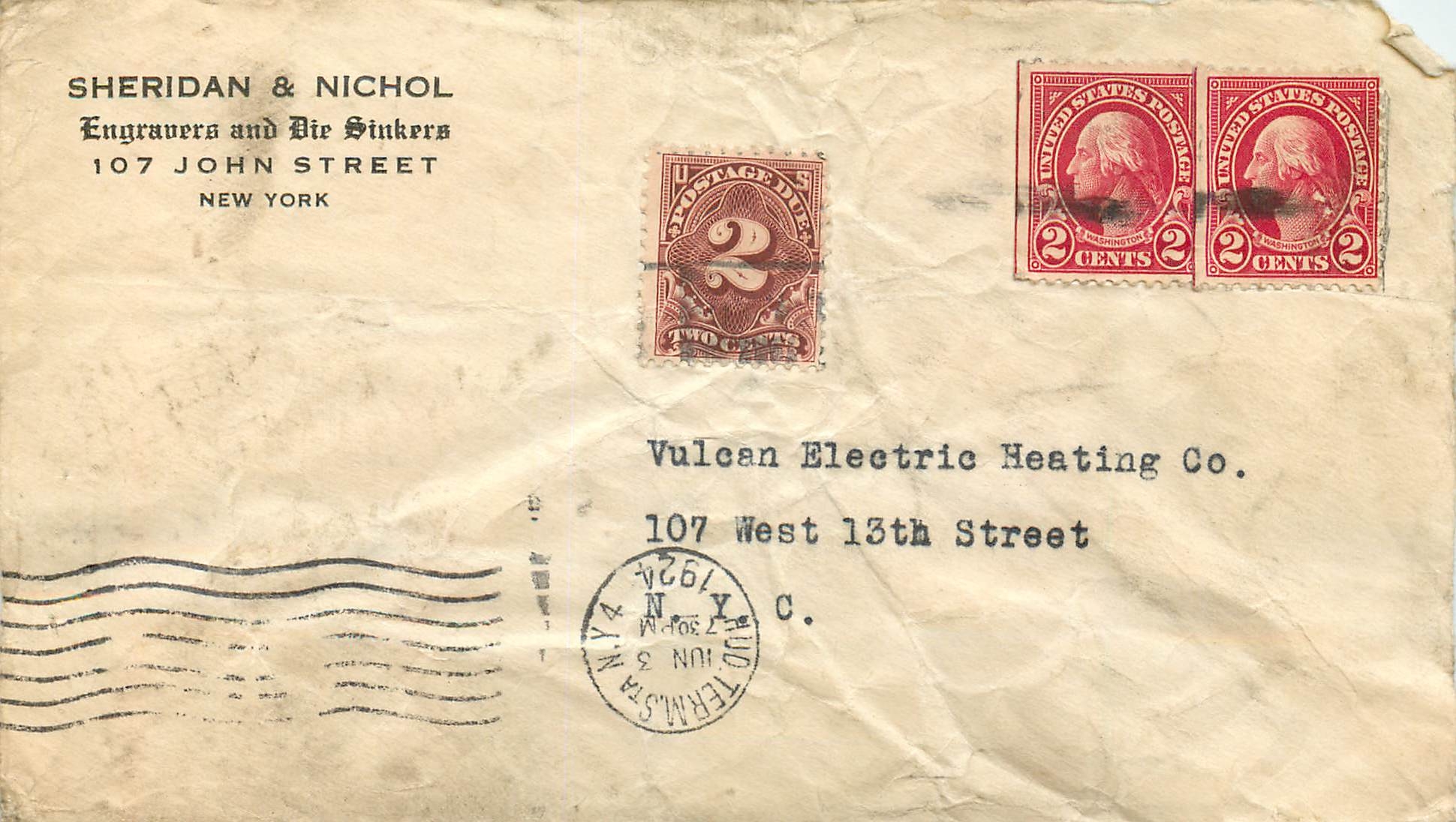 Lettre Cover Etats-Unis 2*2c + 2c Sheridan Nichol to NY 1942
