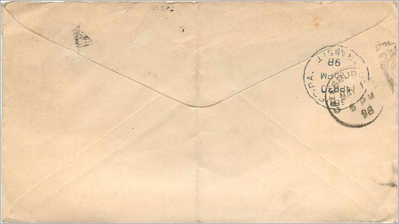 Lettre Cover Etats-Unis 2c Galesburg 1898 — Verso