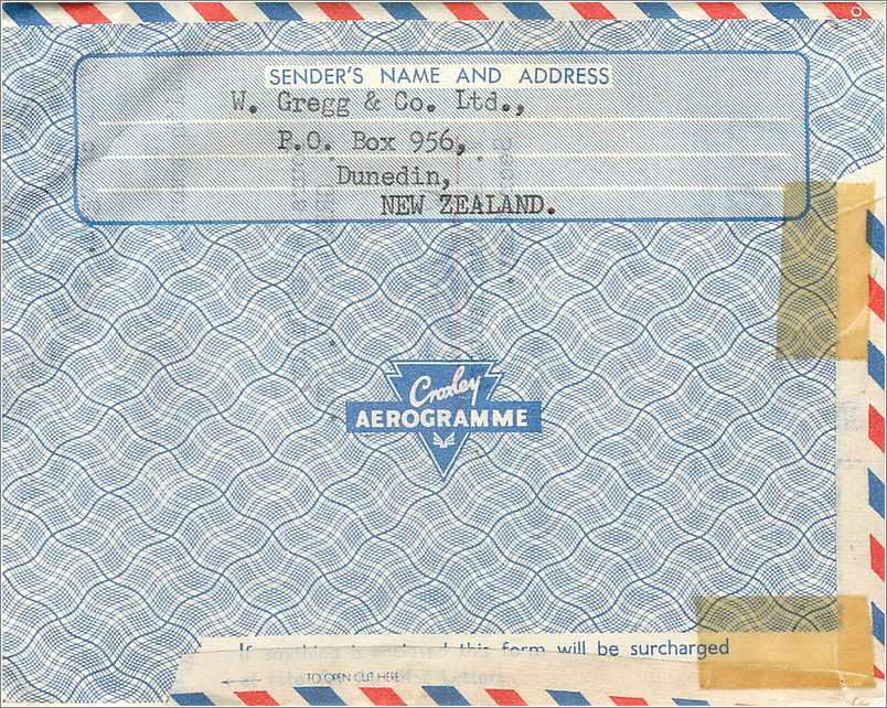 Lettre Cover Aerogram New Zealand  for Rockford — Verso
