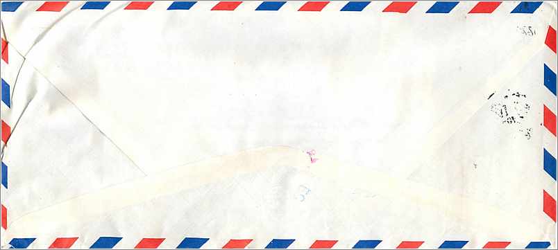 Lettre Cover for University of Iowa  Chine Hsinchu Taiwan — Verso