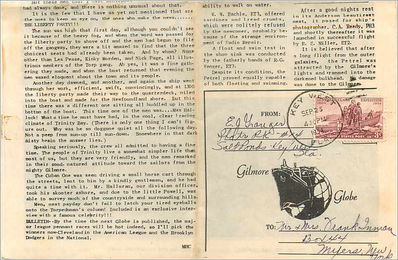 Newspaper Key West 1954 for Myers New York — Verso