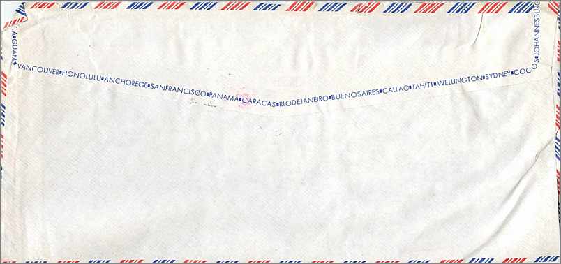 Lettre Cover for University of Iowa  Chine — Verso