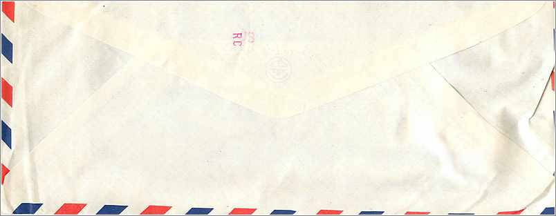 Lettre Cover for University of Iowa  Chine — Verso