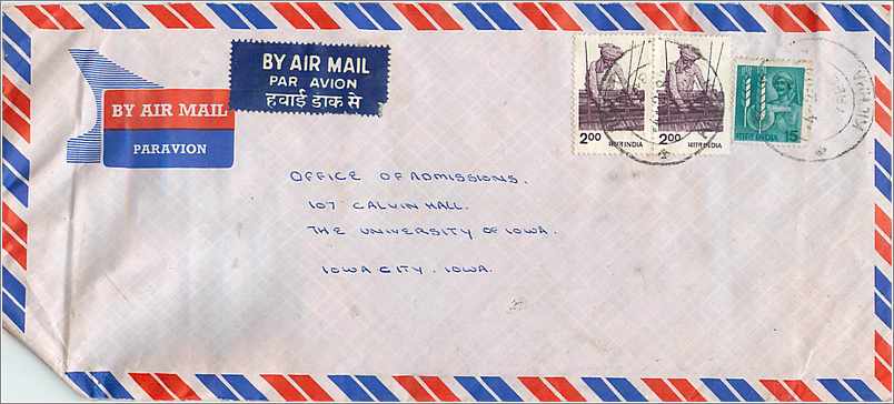Enveloppe aérienne — Paravion — Lettre vers l'Université d'Iowa — Timbres de la Tanzanie