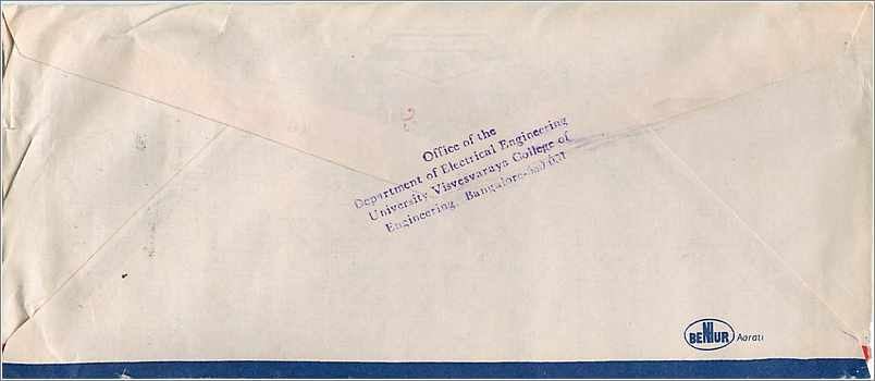 Carte postale aérienne — Université de l'Iowa — Éditeur : BENUR AERATI — Back