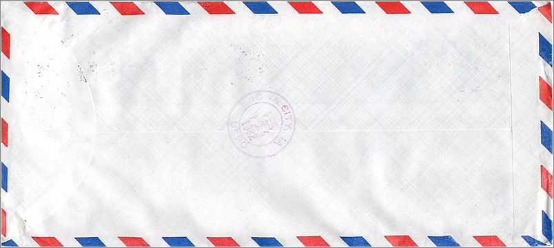 Lettre Cover Chine China University Iowa City Taipei — Verso