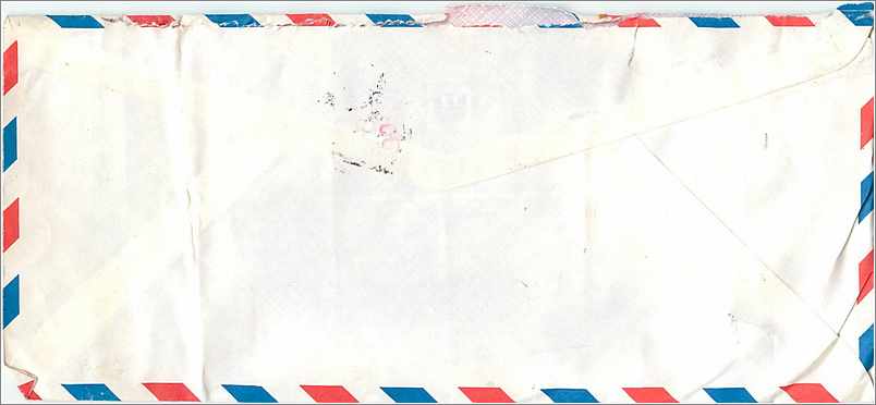 Yeungnam University — Transcript of Mr. Jong-Soo Roh — Air Mail Envelope to the United States — Back