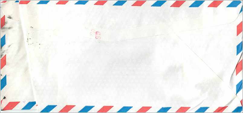 Carte postale aérienne — Lettre envoyée de Séoul, Corée, vers l'Université d'Iowa, États-Unis — timbres et cachet postal coréen — Verso