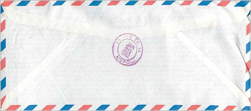 Lettre Cover Coree University Iowa City  — Rückseite