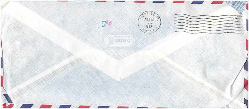 Lettre Cover Jordanie University Iowa City  — Rückseite