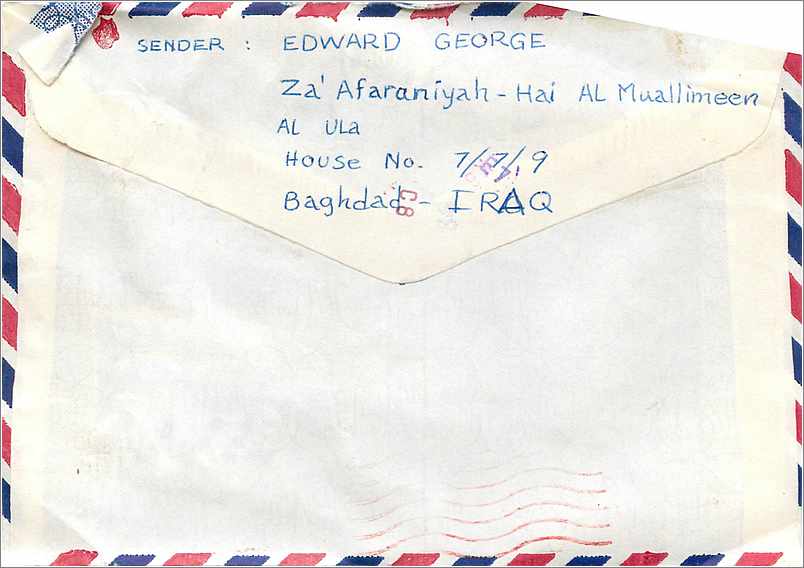 Lettre Cover Iraq University Iowa City  — Rückseite