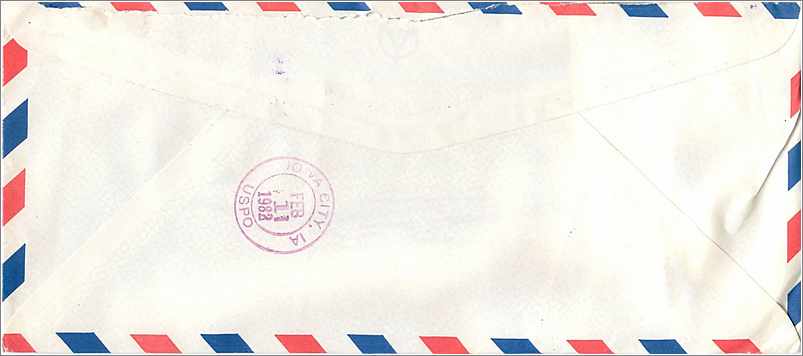 Lettre Cover Coree University Iowa City  — Rückseite