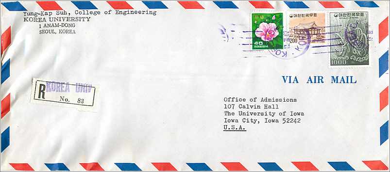 Lettre Cover Coree University Iowa 