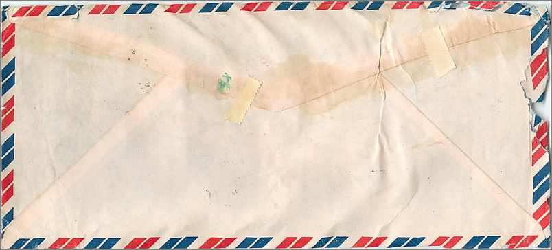 Bombay — Iowa City — Enveloppe aérienne indienne vers 1960 — Back