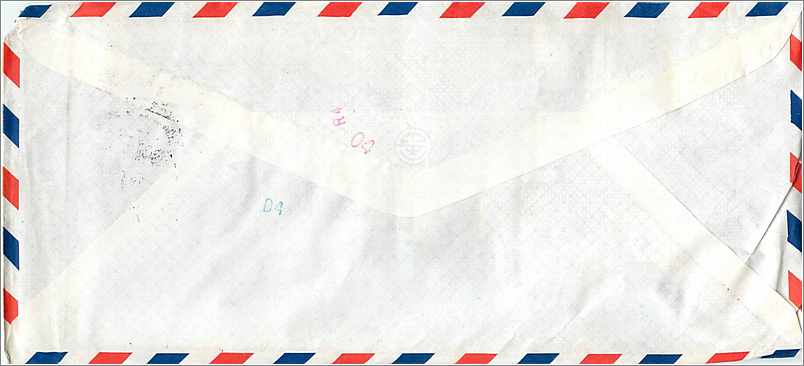 Lettre Cover Chine China University Iowa Taipei — Rückseite