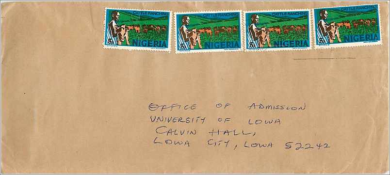 Lettre Cover Nigeria University Iowa 