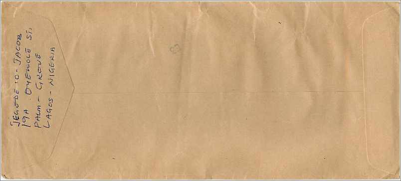 Lettre Cover Nigeria University Iowa  — Rückseite