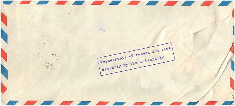 Lettre Cover Chine China University Iowa Soochow — Rückseite