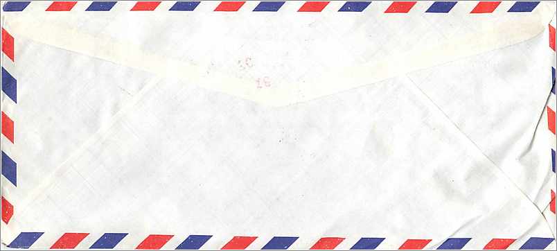 Taipei, Taiwan — Air Mail to the University of Iowa — Stamps of the Republic of China — Back
