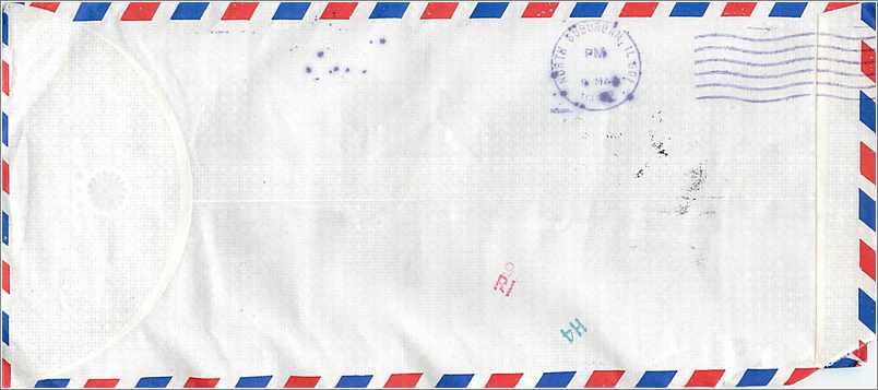 Lettre Cover Chine China University Iowa  — Verso