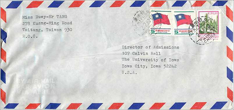 Lettre Cover Inde India University Iowa 