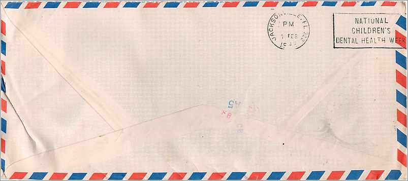 Lettre de recommandation — IIT Bombay à l'Université d'Iowa — timbre 20 p. Inde — Back