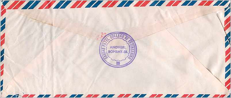 Lettre Cover Chine China University Iowa Cheng Kung — Verso