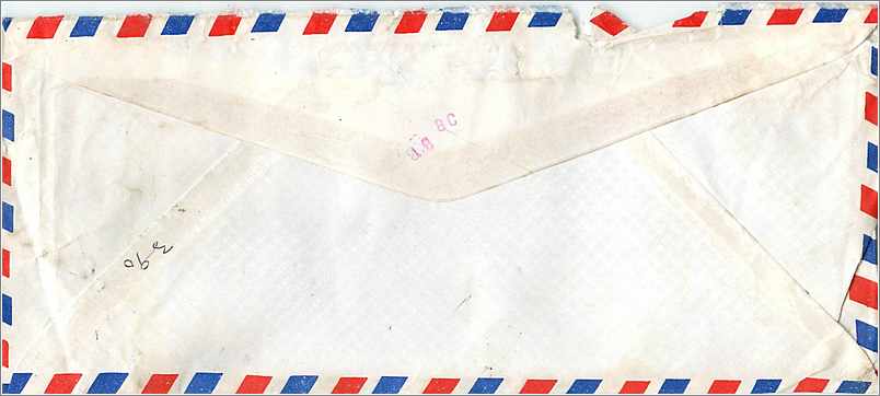 Lettre Cover Inde India University Iowa Gandhi — Rückseite