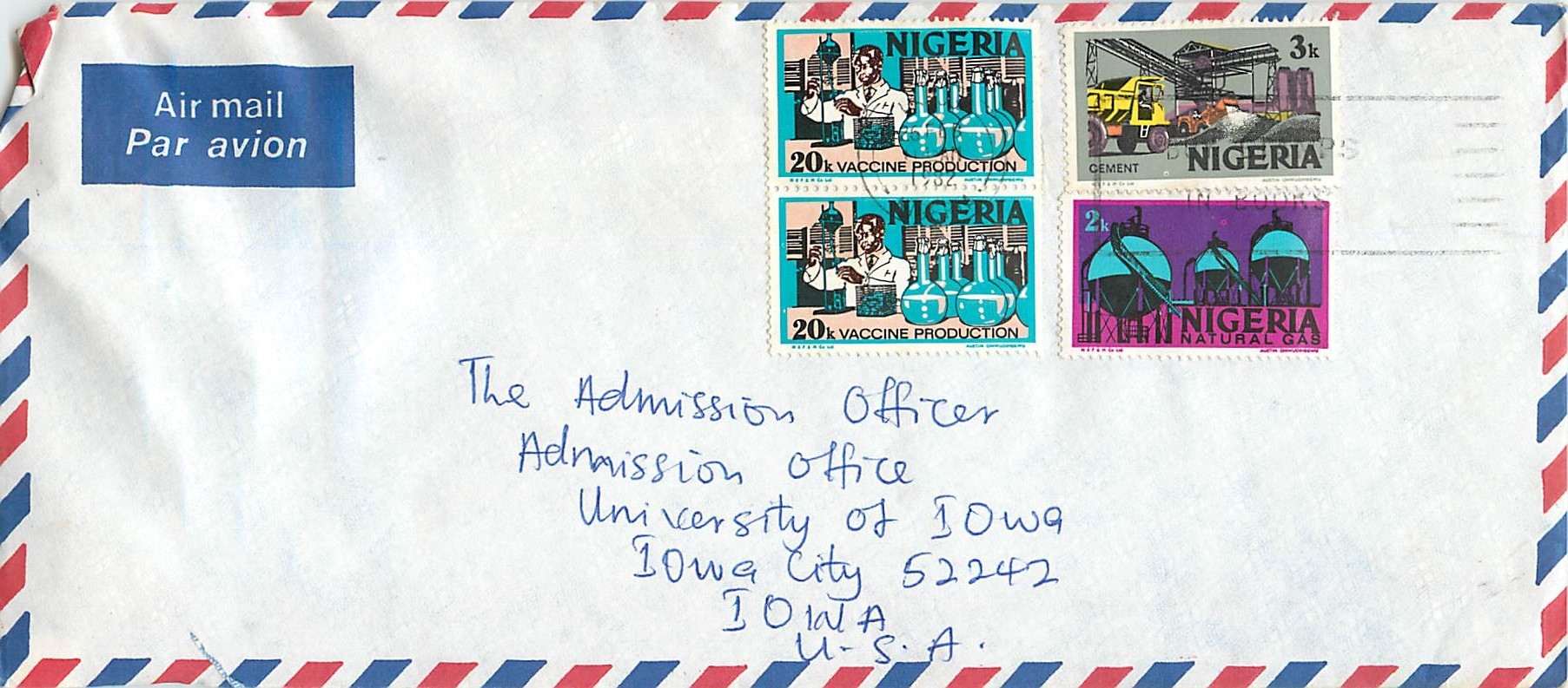 Lettre Cover Nigeria University Iowa Gaz naturel