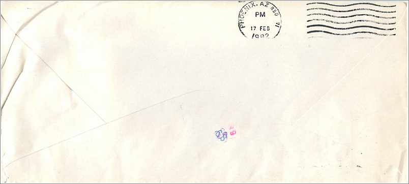 Lettre Cover Chine China University Iowa  — Verso