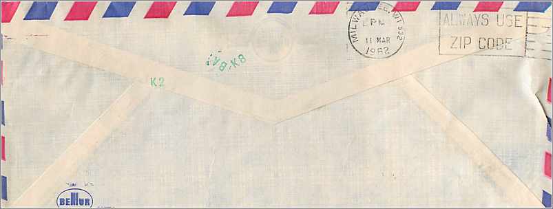 Lettre Cover Inde India University Iowa  — Rückseite