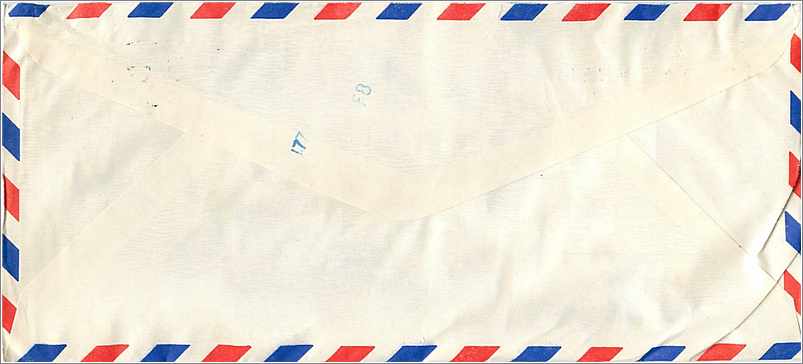 Lettre Cover Chine China University Iowa Taipei — Rückseite