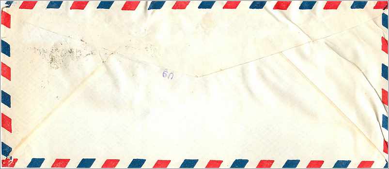 Lettre Cover for University of Iowa Inde India — Rückseite