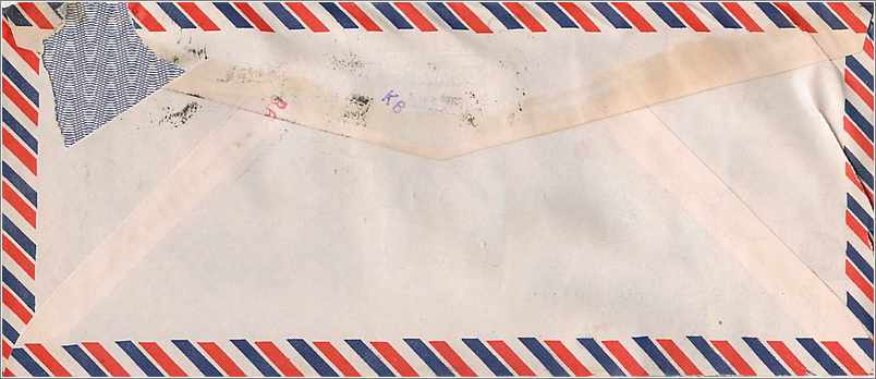 Lettre Cover for University of Iowa Inde India Gandhi — Rückseite