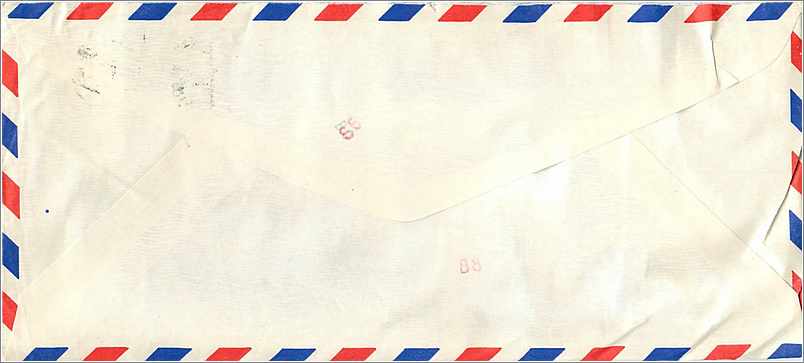 Lettre Cover for University of Iowa Chine — Rückseite