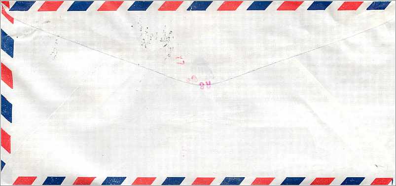 Lettre Cover Chine China University Iowa Taipei — Verso