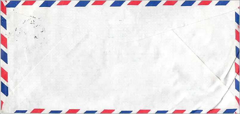 Taipei — mailing to the University of Iowa — Republic of China stamp — Back