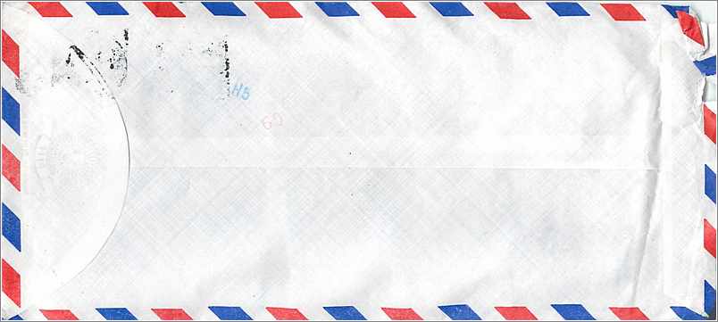 Lettre Cover Chine China University Iowa Taipei — Verso