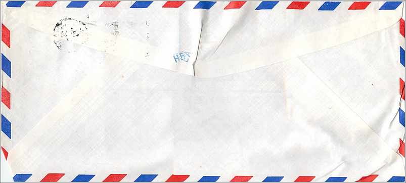 Lettre Cover Chine China University Iowa Taipei — Verso