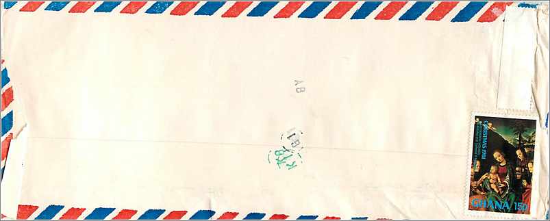 Lettre Cover Ghana University Iowa Rowland Hill — Rückseite