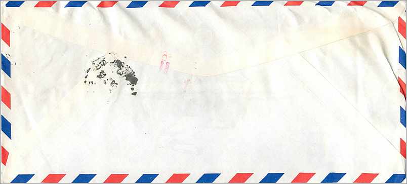 Lettre Cover Chine China University Iowa Taipei Feng Chia Taichung — Verso