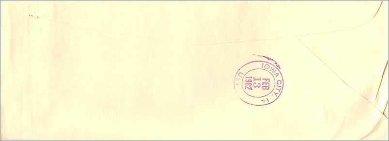 Lettre Cover Chine China University Iowa Taipei  — Rückseite
