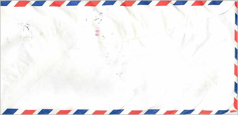 Lettre Cover Chine China University Iowa Taipei  — Verso