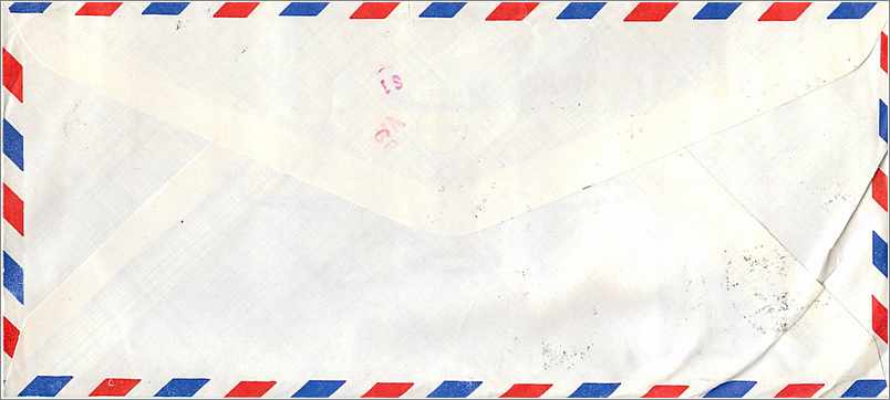 Lettre Cover Chine China University Iowa Taipei Chung Yuan — Rückseite