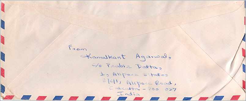 Lettre Cover Inde India University Iowa Gandhi — Rückseite